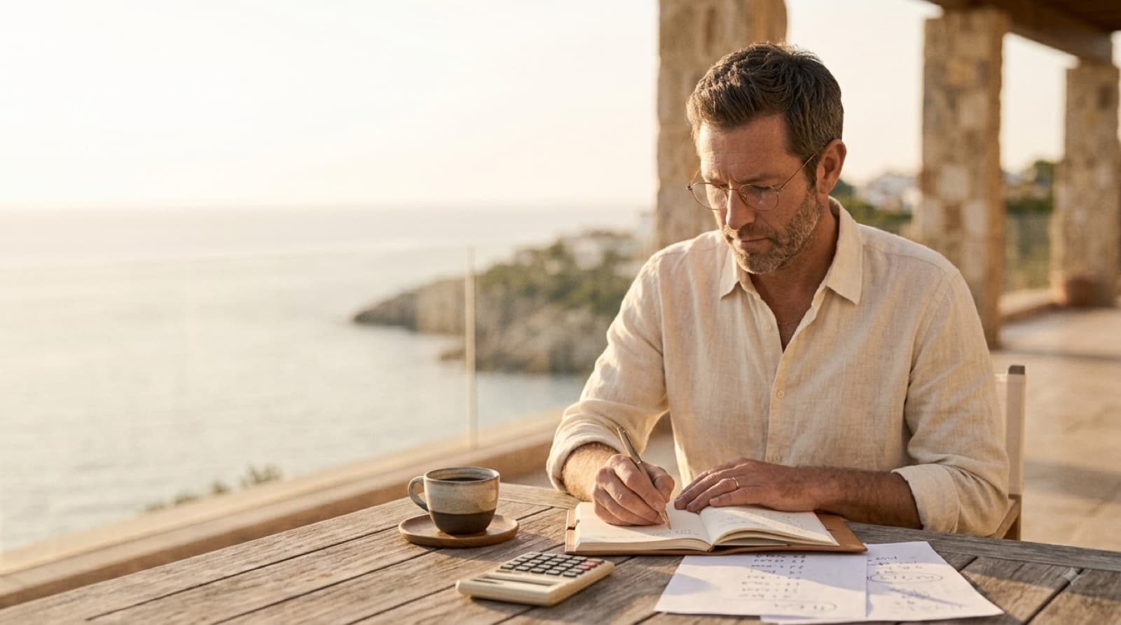 Simon writing notes to document the AM1 approach